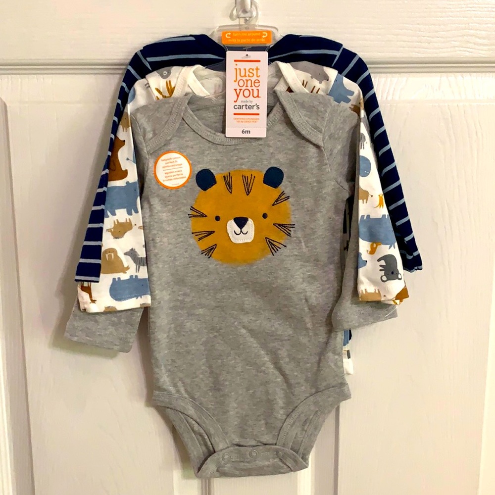 NWT 3-piece Animal Long-sleeve Bodysuits